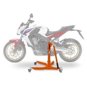 Sentralstativ egnet for Honda CB 650 F 14-18 oransje motorsykkeljekk ConStands Power-Classic