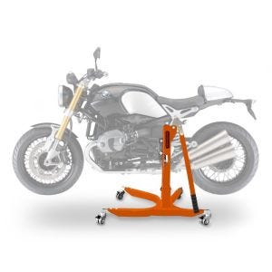 Sentralstativ egnet for BMW R NineT Urban G / S 17-23 oransje motorsykkeljekk ConStands Power-Classic
