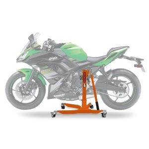 Sentralstativ egnet for Kawasaki Ninja 650 17-24 oransje motorsykkeljekk ConStands Power-Classic