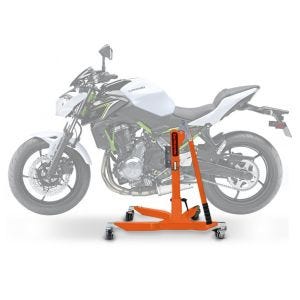 Sentralstativ egnet for Kawasaki Z 650 17-25 oransje motorsykkeljekk ConStands Power-Classic