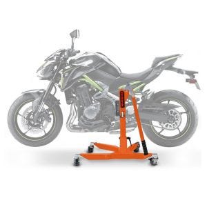 Sentralstativ egnet for Kawasaki Z 900 17-25 oransje motorsykkeljekk ConStands Power-Classic