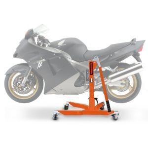 Sentralstativ egnet for Honda CBR 1100 XX 97-07 oransje motorsykkeljekk ConStands Power-Classic