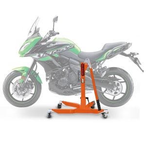 Sentralstativ egnet for Kawasaki Versys 650 06-25 oransje motorsykkeljekk ConStands Power-Classic