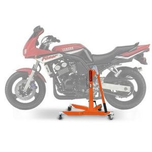 Sentralstativ egnet for Yamaha FZS 600 Fazer 98-03 oransje motorsykkeljekk ConStands Power-Classic