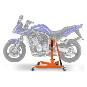 Sentralstativ egnet for Yamaha FZS 1000 Fazer 01-05 oransje motorsykkeljekk ConStands Power-Classic