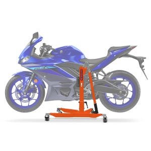 Sentralstativ egnet for Yamaha YZF-R3 19-24 oransje motorsykkeljack ConStands Power-Classic