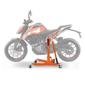 Sentralstativ egnet for KTM 125 / 390 Duke 17-23 oransje motorsykkeljekk ConStands Power-Classic