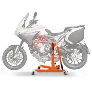 Sentralstativ egnet for MV Agusta Turismo Veloce 14-25 oransje motorsykkeljekk ConStands Power-Classic