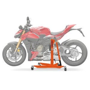 Sentralstativ egnet for Ducati Streetfighter V4/S 2025 oransje motorsykkeljekk ConStands Power-Classic