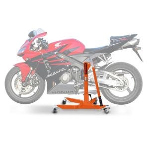 Sentralstativ egnet for Honda CBR 600 RR 03-06 oransje motorsykkeljekk ConStands Power-Classic