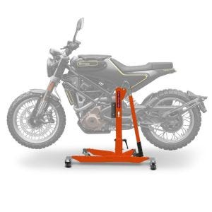 Sentralstativ egnet for Husqvarna Svartpilen 401 17-24 Oransje motorsykkeljekk ConStands Power-Classic