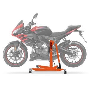 Sentralstativ egnet for Aprilia Tuono 125 17-24 oransje motorsykkeljekk ConStands Power-Classic