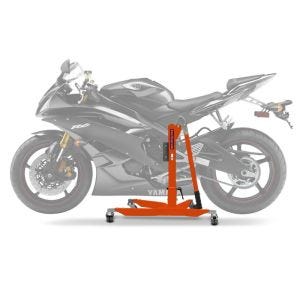 Sentralstativ egnet for Yamaha YZF-R6 03-05 oransje motorsykkeljekk ConStands Power-Classic
