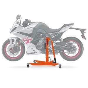Sentralstativ egnet for Suzuki GSX-8R 2024 oransje motorsykkeljekk ConStands Power-Classic