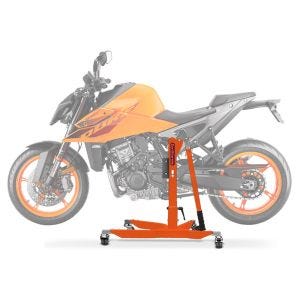 Sentralstativ egnet for KTM 990 Duke 2024 oransje motorsykkeljekk Power-Classic ConStands