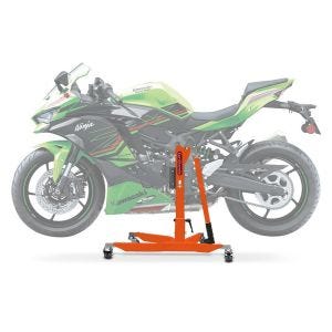 Sentralstativ egnet for Kawasaki Ninja ZX-4RR 2024 ConStands oransje motorsykkeljekk Power-Classic