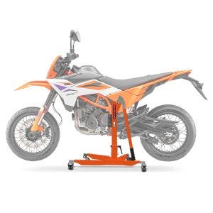 Sentralstativ egnet for KTM 125/390 SMC R 2025 ConStands oransje motorsykkeljekk Power-Classic