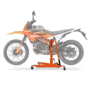 Sentralstativ egnet for KTM 125/390 Enduro R 2025 ConStands oransje motorsykkeljekk Power-Classic