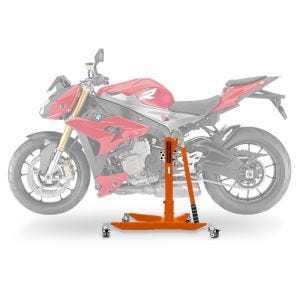 Sentralstativ egnet for BMW S 1000 RR 09-13 oransje motorsykkeljekk ConStands Power-Classic