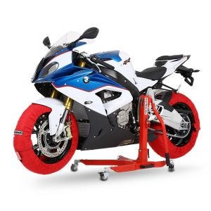 Motorsykkel dekkvarmer sett Laguna Seca ConStands 60-80°C egnet for forhjul og bakhjul 17 tommer i rød DPLB2