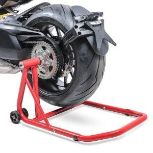 Paddockstativ med én svingarm kompatibel med Ducati Multistrada V4 Pikes Peak ConStands Single-Classic rød