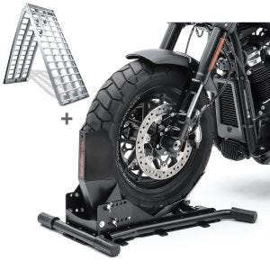 Set SW5 Motorradwippe Easy Vario und Auffahrrampe Alu-V für Kawasaki Ninja 1000 SX / 650 ConStands_1