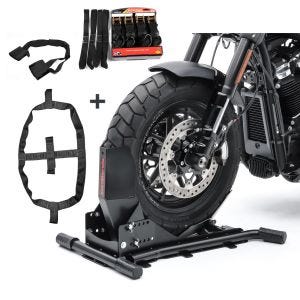 Set SW7 Motorradwippe Easy Vario und Fixiergurte Set für BMW F 750 / 700 / 650 GS ConStands_1