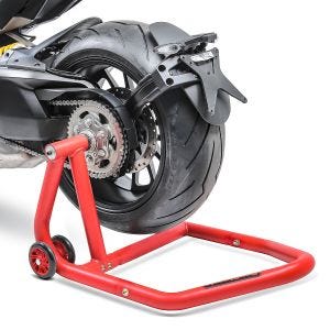 Paddockstativ med én svingarm kompatibel med Ducati Streetfighter V2 ConStands Single-One rød