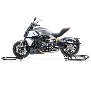 Set Montageständer vorne und hinten mit Rangierhilfe für Triumph Speed Triple 1200 RS 2021 ConStands schwarz MX1_1