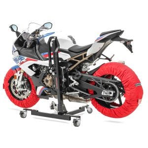 Motorsykkel dekkvarmer sett Snaefell ConStands 30-99°C digital egnet for forhjul og bakhjul rød DPLB1