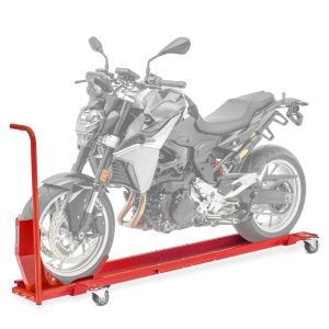 Motorsykkel manøvreringsskinne med rocker ConStands Smart Mover opptil 450 kg i rødt