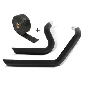 Set Endschalldämpfer Short Shot und Hitzeschutzband Craftride 10m für Harley Sportster 1200 Nightster 08-12 schwarz_1