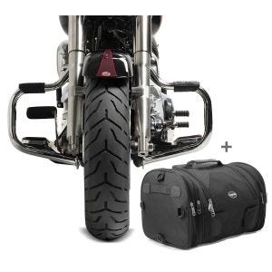 Set Sturzbügel Mustache und Hecktasche RB1 Craftride für Harley Softail Slim 12-17 chrom_1