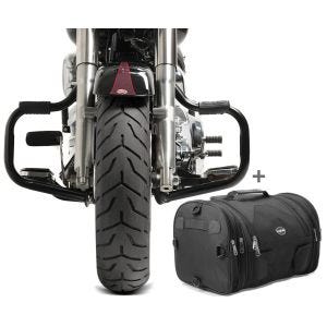 Set Sturzbügel Mustache und Hecktasche RB1 Craftride für Harley Softail Slim 12-17 schwarz_1