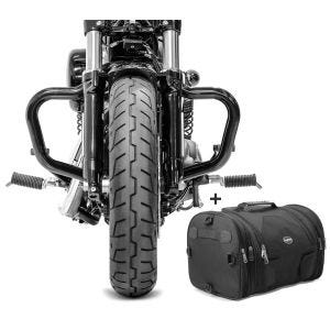 Set Sturzbügel Mustache 38mm und Hecktasche RB1 Craftride für Harley Sportster 883 Iron 09-20 schwarz_1