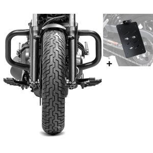 Set Sturzbügel Craftride und Kennzeichenhalter seitlich M für Honda Rebel 500 17-19 schwarz_1