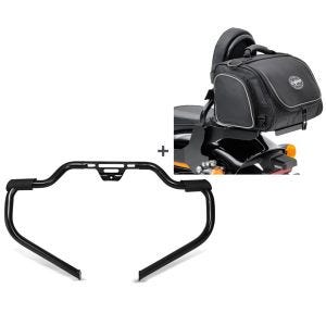 Set STM14 Sturzbügel Mustache und Sissybar Hecktasche TM2 für Harley Softail Fat Bob 18-19 Carftride_1