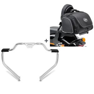 Set STM15 Sturzbügel Mustache und Sissybar Hecktasche TM2 für Harley Softail Standard 2020 Carftride_1