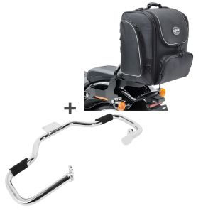Set STM24 Sturzbügel Mustache und Sissybar Hecktasche TM4 für Yamaha XVS 650/Cl 96-07 Craftride_1
