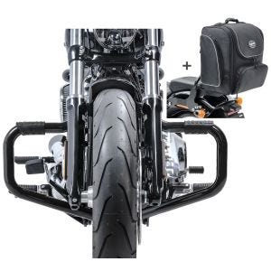 Set STM28 Sturzbügel Mustache mit Hecktasche TM4 für Harley Dyna Low Rider 06-17_1