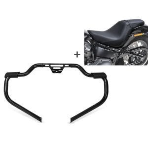 Set SSB4 Sturzbügel Mustache 32mm und Doppelsitzbank BDL1 für Harley Softail Slim 18-20 Craftride_1