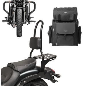 Sissybar Set für Kawasaki Vulcan S 15-20 mit Sturzbügel und Sissybartasche Craftride RH13-2_1