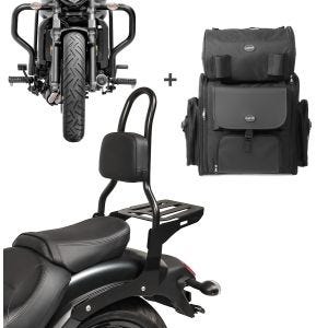 Sissybar Set für Kawasaki Vulcan S 15-20 mit Sturzbügel und Sissybartasche Craftride RH13-3_1