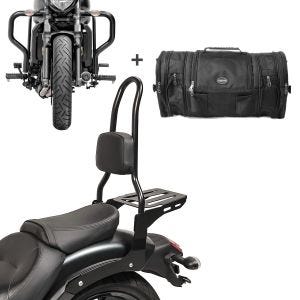 Sissybar Set für Kawasaki Vulcan S 15-20 mit Sturzbügel und Hecktasche Craftride RH14-2_1