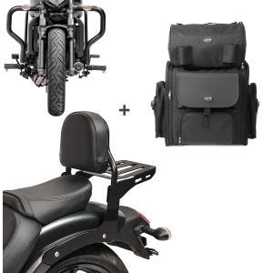 Sissybar Set für Kawasaki Vulcan S 15-20 mit Sturzbügel und Sissybartasche Craftride RH13-5_1