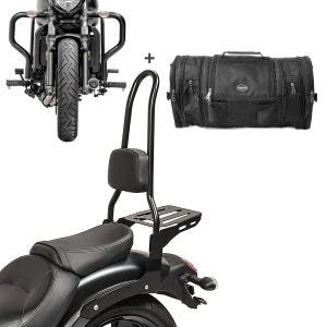 Sissybar Set für Kawasaki Vulcan S 15-20 mit Sturzbügel und Hecktasche Craftride RH14-4_1