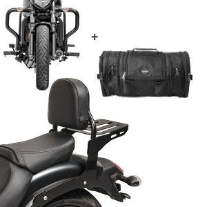 Sissybar Set für Kawasaki Vulcan S 15-20 mit Sturzbügel und Hecktasche Craftride RH14-5_1