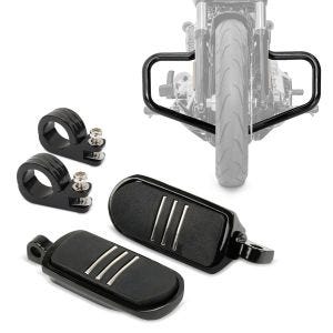 Crash bar med fotstøtter 38mm sett egnet for Chopper / Custombikes Breakout / 114 18-24 Craftride FS2 Moustache svart
