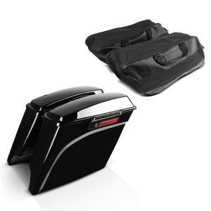 Seitenkoffer Stretched LB für Harley Davidson Touring 94-13 mit Innentaschen schwarz_1