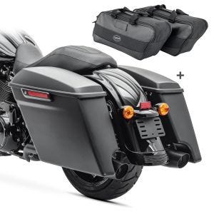 Seitenkoffer Stretched BM für Harley Davidson Electra Glide Standard 19-21 mit Innentaschen schwarz_1
